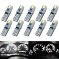 10x Car Instrument Warning Lights White T5 3014 SMD LED Wedge Dashboard Warning Instrument Panel Light Lamps