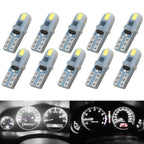 10x Car Instrument Warning Lights White T5 3014 SMD LED Wedge Dashboard Warning Instrument Panel Light Lamps