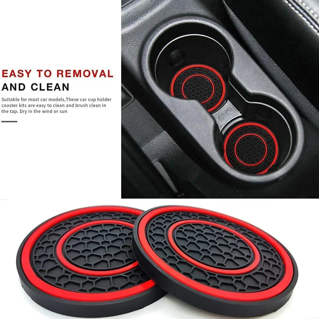 2pcs 7cm Non-slip Car Water Cup Pad Mat for Bottle Holder Coaster Auto Interior Anti-skid Cup Holders Amagi