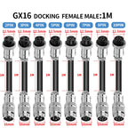 1PCS GX16 Auto Waterproof Connectors 2-10 Pins with Power Cable Line Socket Plug—Suitable for Industrial Machinery and Equipment