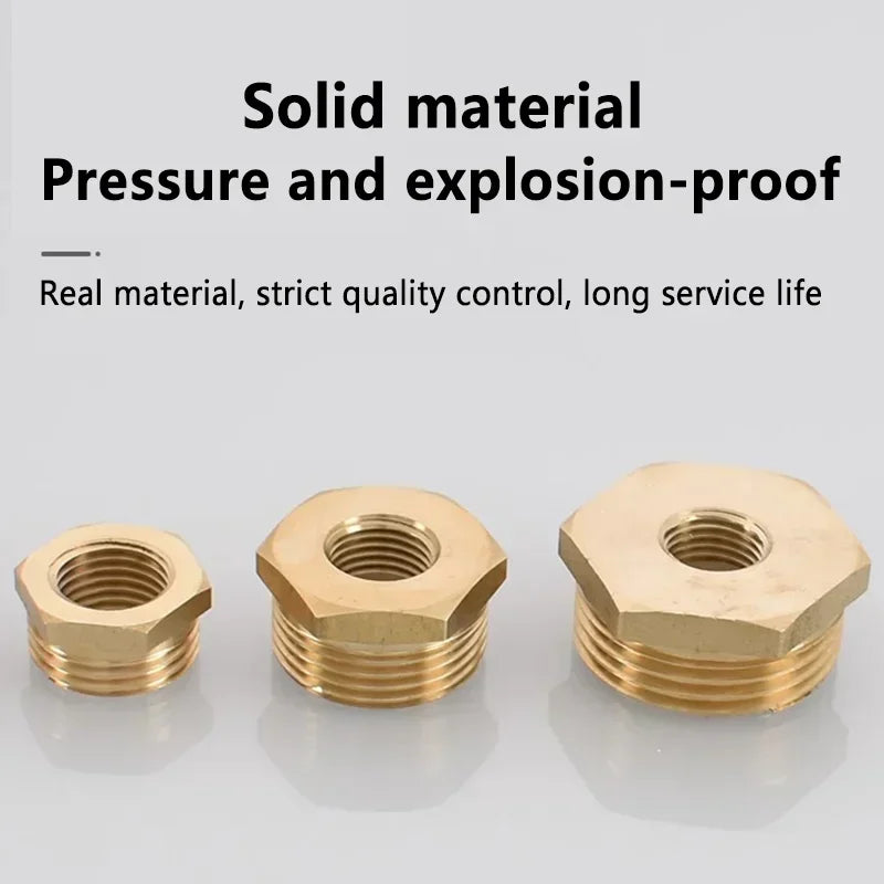 Brass BSP Reducing Hexagon Bushing Adapter Fitting,Male to Female Connector for Fuel,Water,Gas,Oil,1/8" 1/4" 3/8" 1/2" 3/4" 1"
