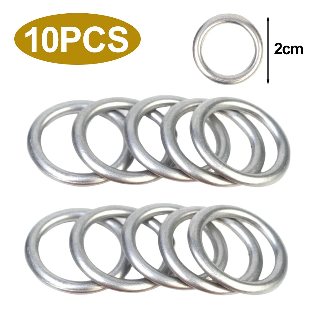 Car Engine Oil Pan Drain Screw Gasket 14mm I.D. Aluminium Sealing Circle Transmission Oil Drain Plug Gasket for Volkswagen Audi