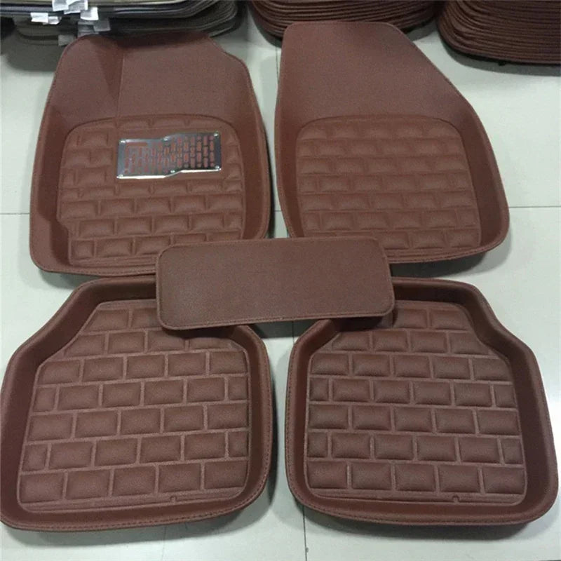 NEW Luxury Leather Car Floor Mats For Universality Foot Coche Accessories Carpets Waterproof Anti Dirty Amagi