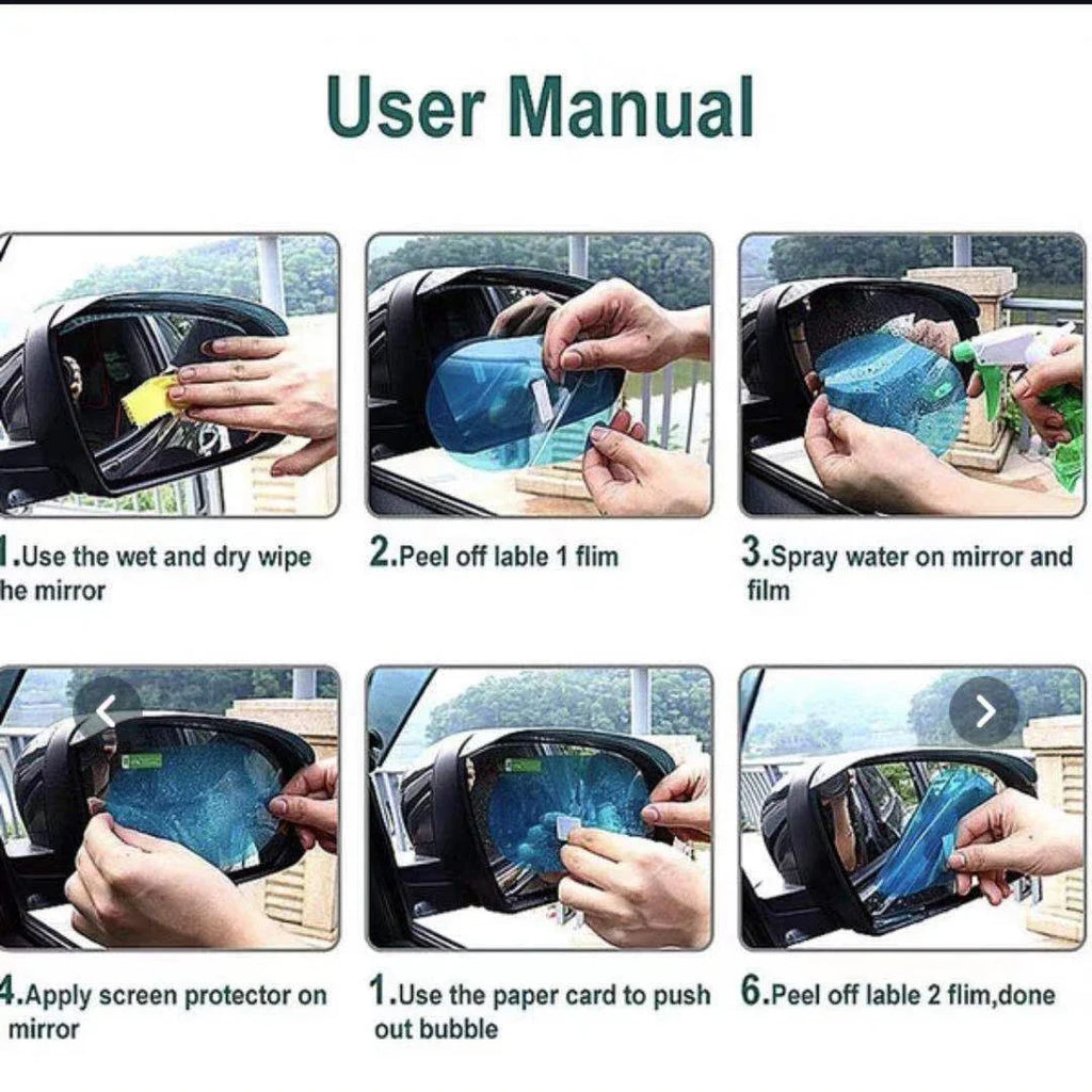 1-4PCS Car Side Window Rearview Rain Film Anti-Fog Rain-proof Car Window Mirror Waterproof Sticker Films Decals Rain Proof Films