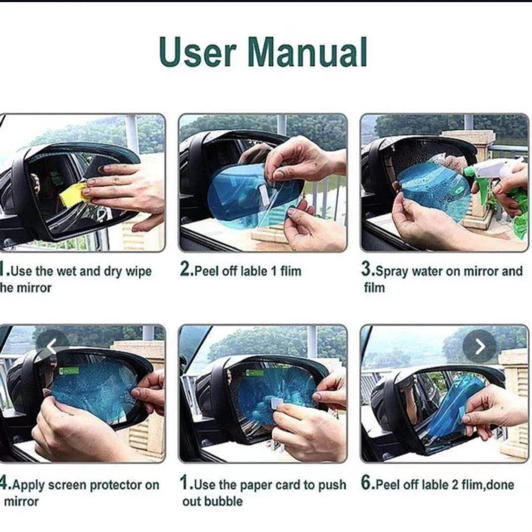 1-4PCS Car Side Window Rearview Rain Film Anti-Fog Rain-proof Car Window Mirror Waterproof Sticker Films Decals Rain Proof Films