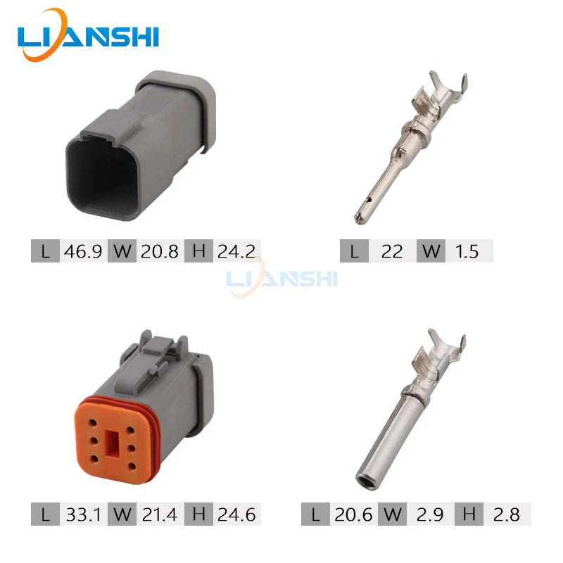 DT04-6P-E005 DT06-6S-E005 Deutsch connector for LED spot light day running light excavator wire harness plug