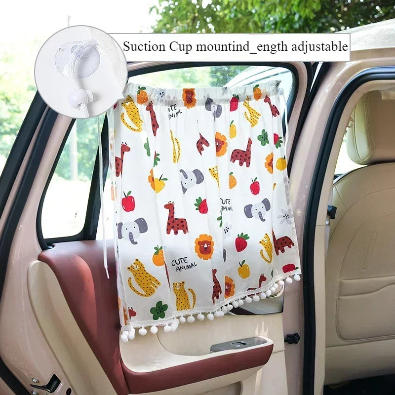 Baby Car Suction Cup Curtain Window Sunshade Cover Cute Universal Side Window Sunshade UV Protection for Kid Baby Children Amagi