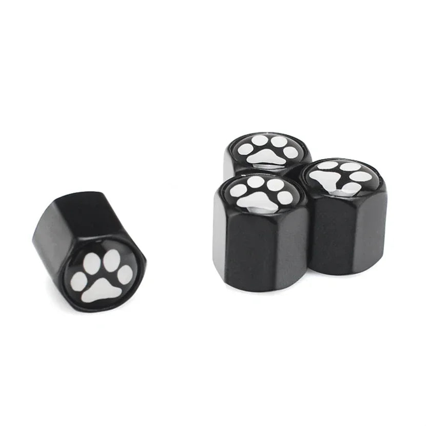 4pcs Tire Valve Covers Universal Fit Cute Pet Paw Pattern Protects Stems from Dust Debris Suitable Car Trucks Motorcycles Amagi
