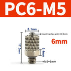 Mini Pneumatic Pipe Connector PC PL Screw Through Quick Fitting Fast Twist Joint ,Male Thread M3 M4 M5 M6 - Tube OD 3mm 4mm 6mm