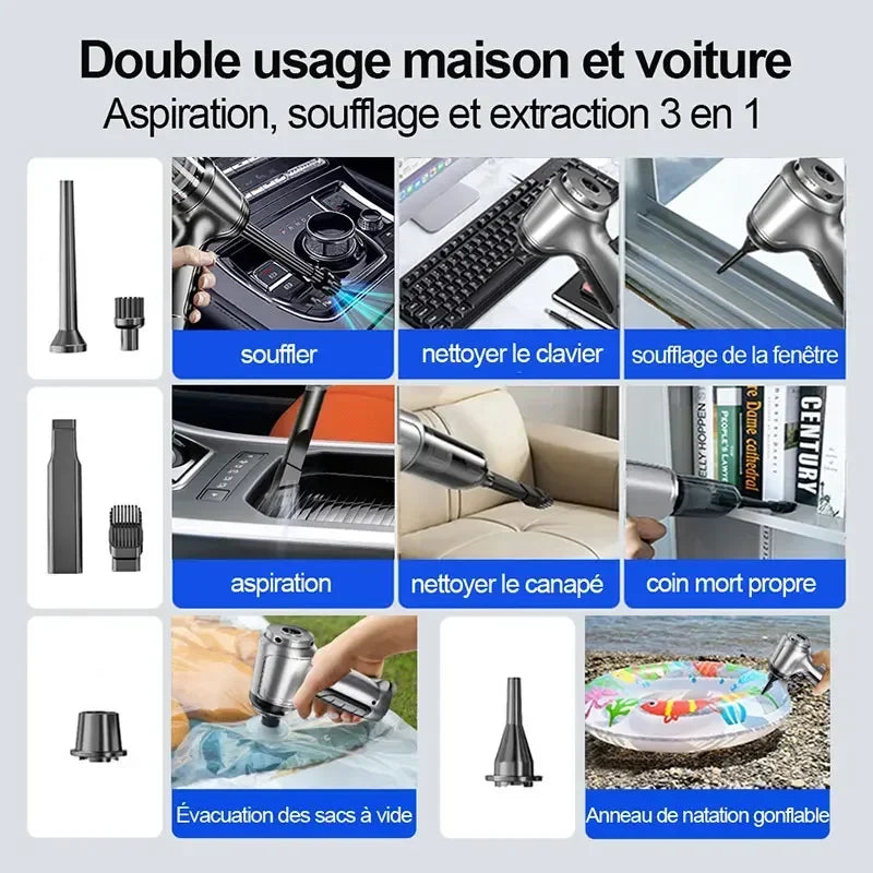 Car Vacuum Cleaner Strong Suction Cleaning Mini Machine Wireless Portable Handhled Blower Machine Air Duster for Home Appliances