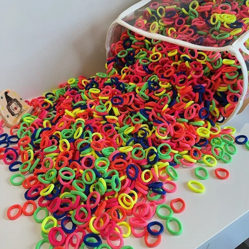 100/300PCS Small Colorful Nylon Elastic Hairband Girls Kids Ponytail Hold Hair Tie Rubber Bands Rope Scrunchie Hair Amagi