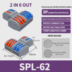 10/1000PCS Mini Fast Wire Connector Universal Wiring Cable Connector Push-in Conductor Terminal PCT-222/224 SPL-42/62 SPL-2/3/1