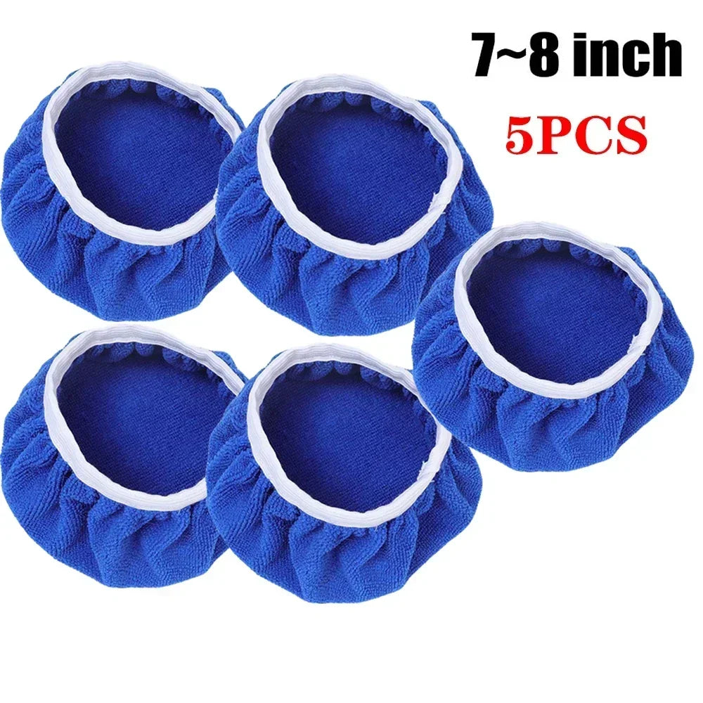 5-10inches Car Waxing Sleeves Microfiber Polisher Lint-free Cloth Covers Polishing Hood Car Paint Care Cleaning Maintenance Tool