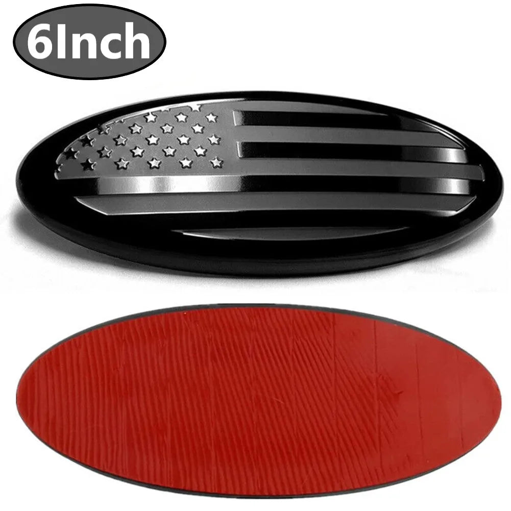 6 Inch Car Oval Front Grille Emblem For Ford F150 F350 FRONT GRILL Tailgate US Flag Oval Emblem Badge Car Decoration