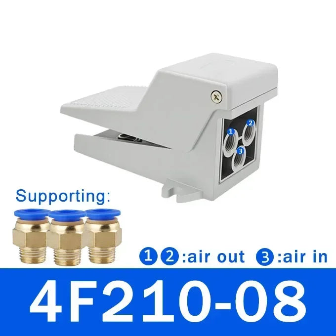 Lockable Pneumatic Foot Pedal Valve Switch, 2 Position 5 Way Air Control Valve FV320 FV420 4F210-08GL for Industrial Machinery