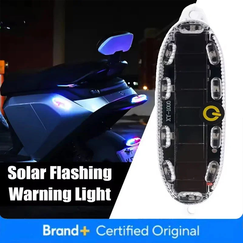 Motorcycle Solar Flashing Warning Light Led Warning Safety Flashing Light Anti-rear Strobe Light For Electric Bicycle Amagi