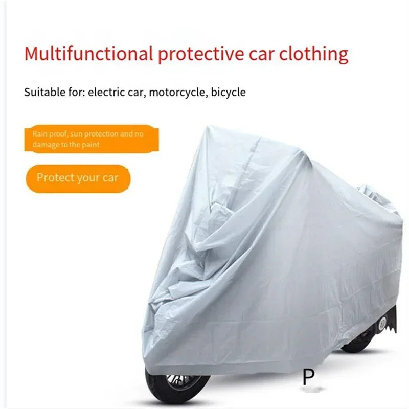 Motorcycle Cover Rainproof Sunshade Dustproof Motorcycle Clothes PEVA Single-layer Bicycle Electric Car Cover Tools New
