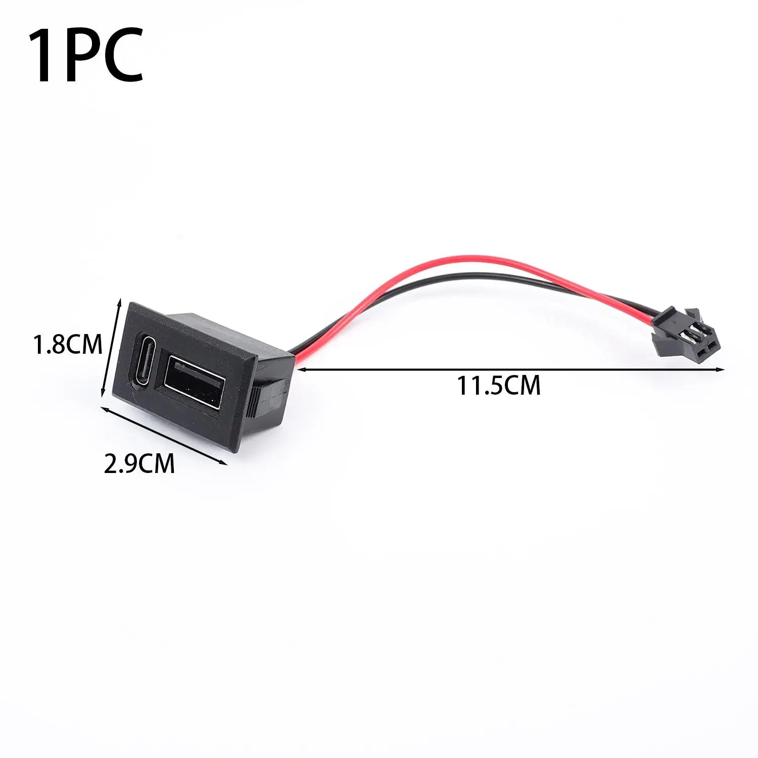 Dual USB-C Chassis Mount Socket – 2-Port Car Dashboard Charging Adapter