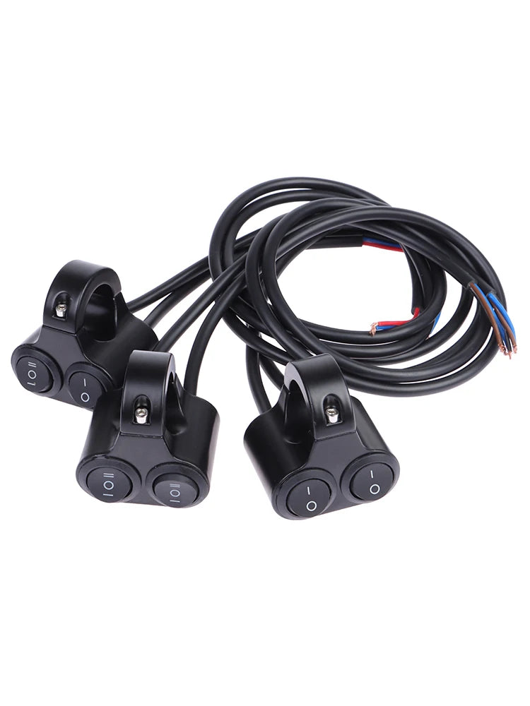 7/8" 22mm Aluminum Alloy 12V Motorcycle Handlebar Control Switch Dual Button Control Headlight Flasher Speaker Switch 2 Choice