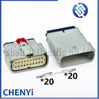 Grey 20 Pin Autowaterproof connector female or male excavator panel Plug With Pins 33472-2749 33472-2249 For JCB