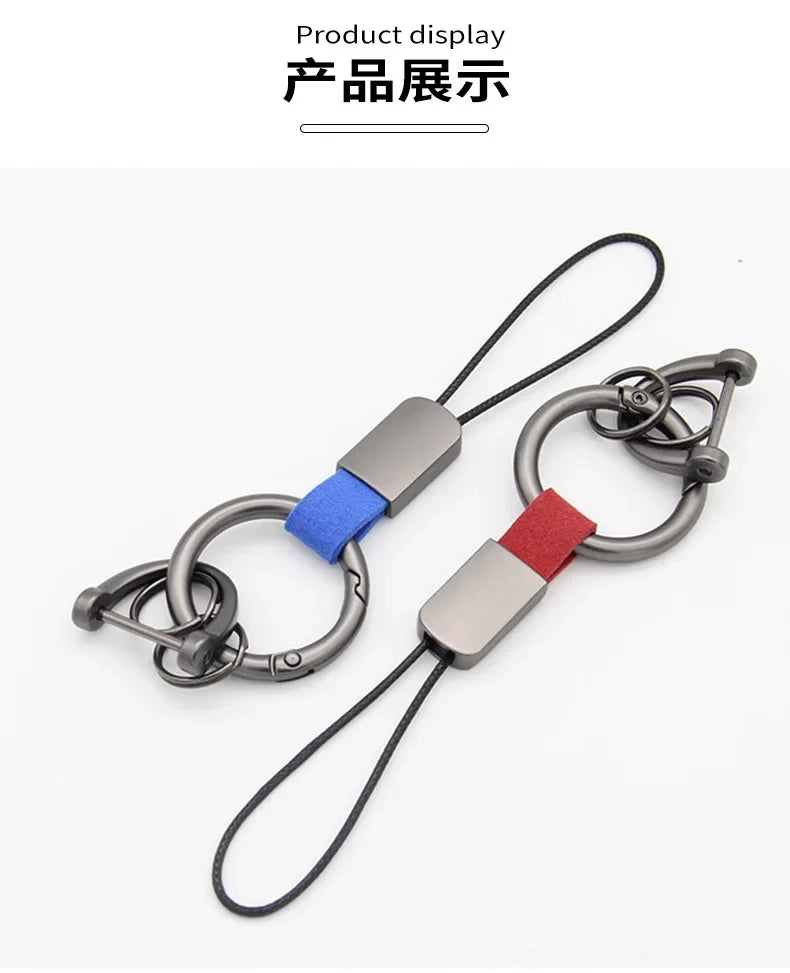 Car Sleek Carbon Fiber Style Keychain - 360° Rotatable, Universal Fit with Anti-Lost D-Ring, Durable for Men & Women Amagi