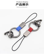 Car Sleek Carbon Fiber Style Keychain - 360° Rotatable, Universal Fit with Anti-Lost D-Ring, Durable for Men & Women Amagi