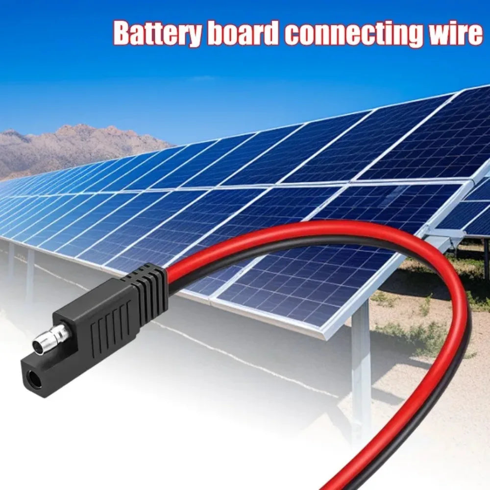 12V SAE Extension Cable Quick Disconnect 2 Pin Plug for Battery Charger Solar Panel Motorcycle Car RV Power Cord Wire Harness