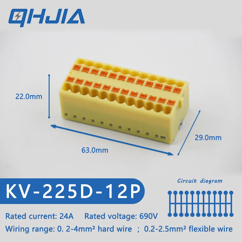 Fast Wiring Mini Rail-Type Quick Junction Box | 1-In-Multi-Out Plug-in Terminal Wire Connector for Easy Electrical Connection