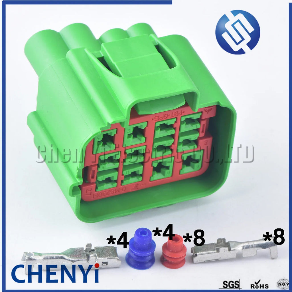 12 Pin 0-1452299-1 0-1452300-1 Female HeadLamp Light Harness Assembly Connector Plug For Volvo Land Rover S40 S60 S80L XC90 XC60