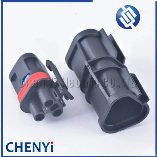 1 set Black 3 Pin female or male Automotive waterproof connector plug Harness connector sheath 14165.592.699