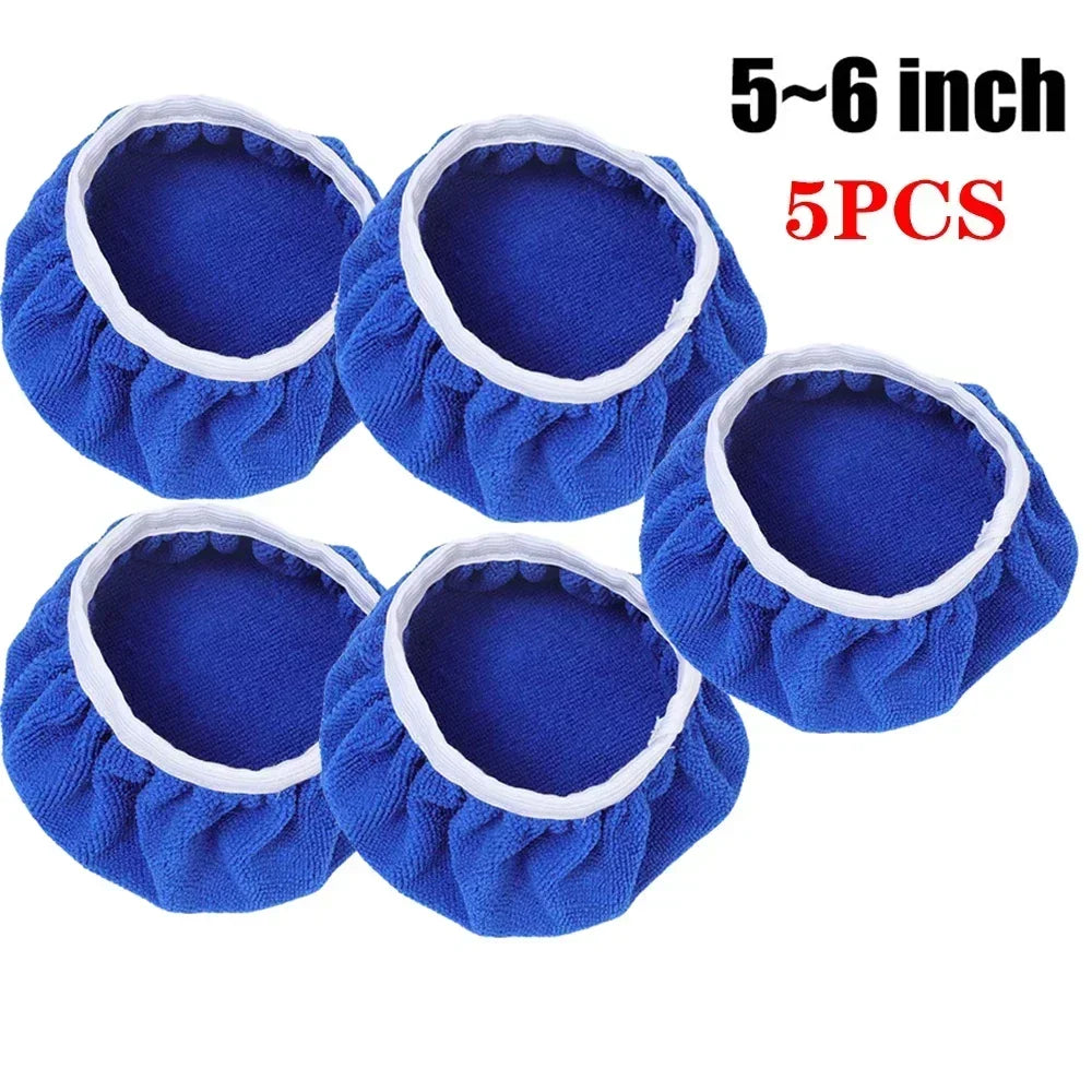 5-10inches Car Waxing Sleeves Microfiber Polisher Lint-free Cloth Covers Polishing Hood Car Paint Care Cleaning Maintenance Tool