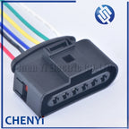 6 Pin 3.5mm female waterproof cable electrical pump connector ignition coil wire harness plug 1J0973726 With wires 1J0 973 726