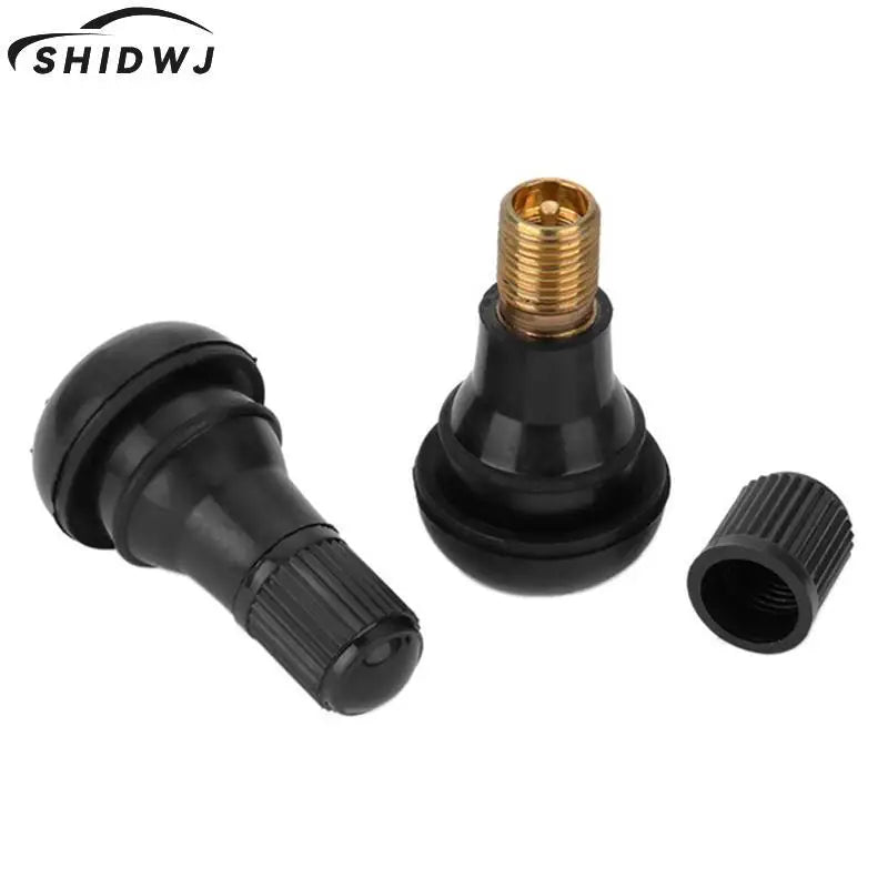 4PCs/set Universal Valve Stems With Dust Caps Tyre Rubber Valves Car Chrome Tubeless Car Wheel Snap-in Tire