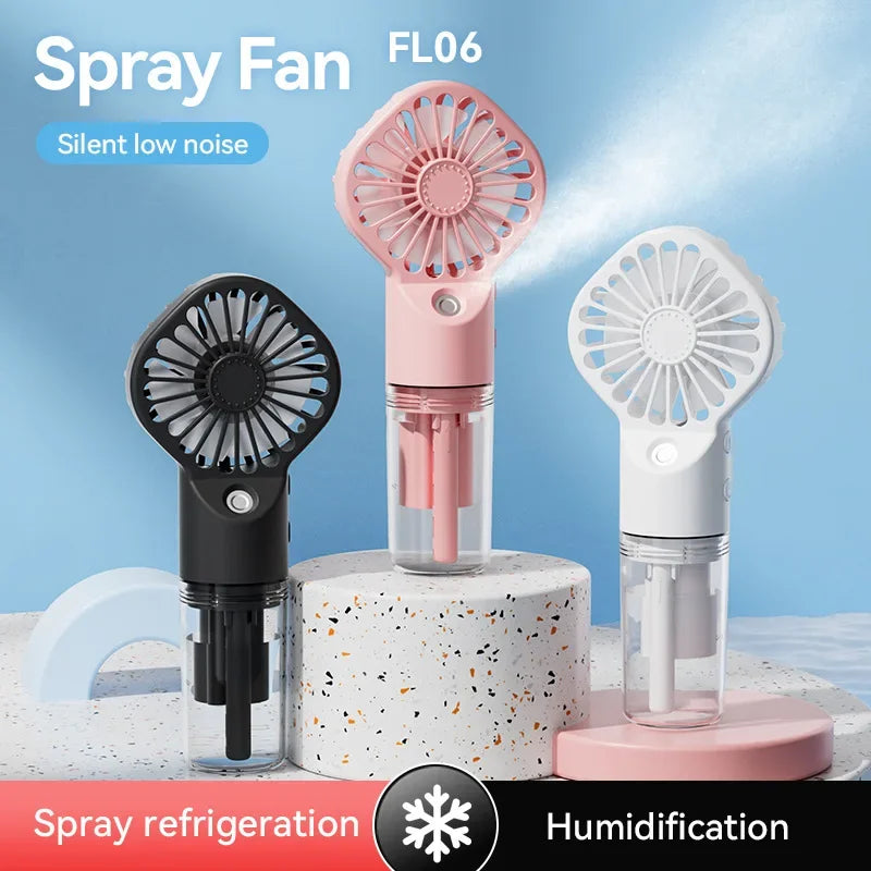Portable Handheld Spray Fan - Mini Air Cooler with Water Refill, Humidifying Function & Powerful Airflow for Personal Use Amagi