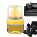 Car Leather Cleaning Cream Interior Seat Maintenance Care Oil with Sponge Brush Sofa Bags Shoes Back to Gloss Polisher Cleaner
