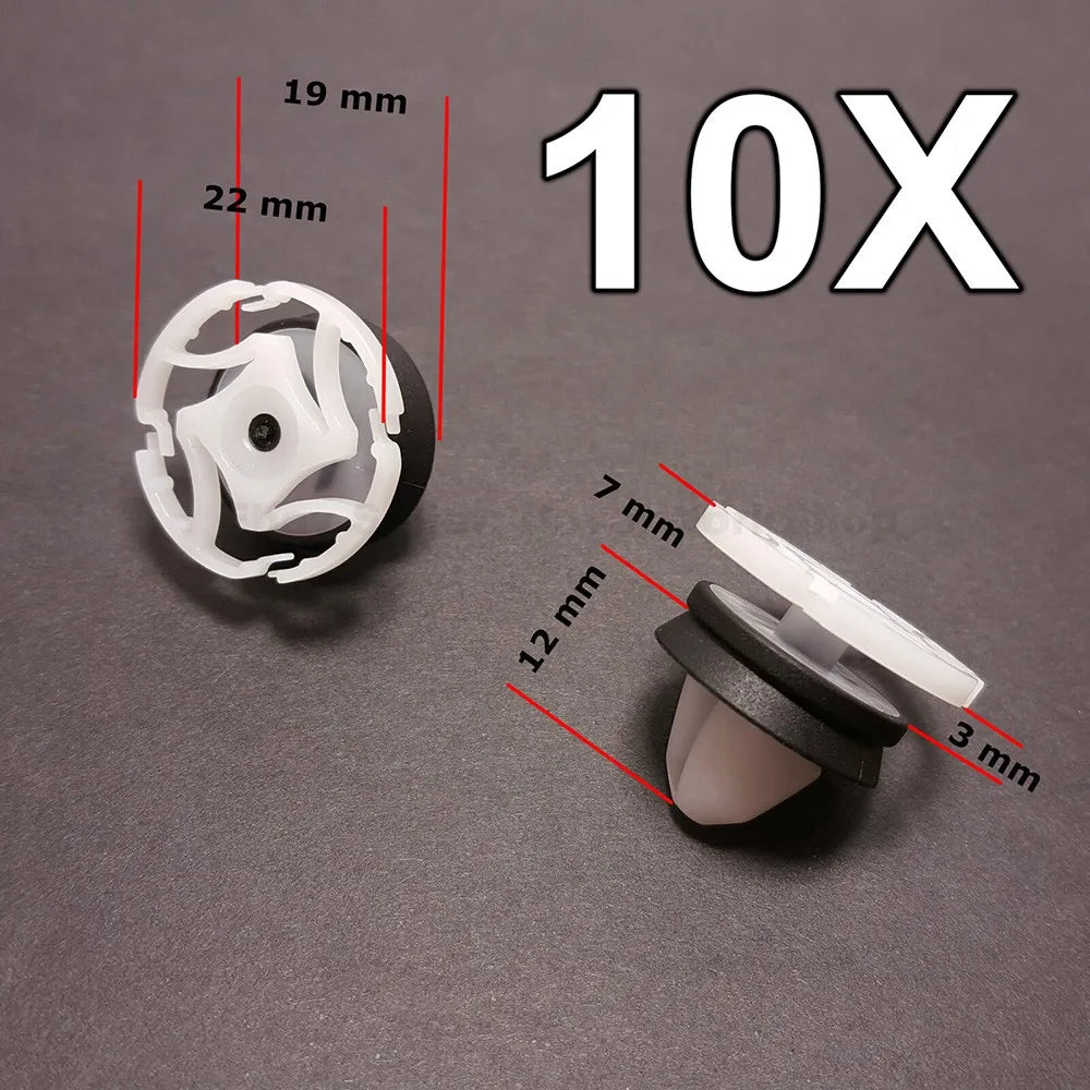 10Pcs Door Trim Panel Mounting Clips White Nylon For Renault 7703077476 Car Interior Accessories Fastener Clips