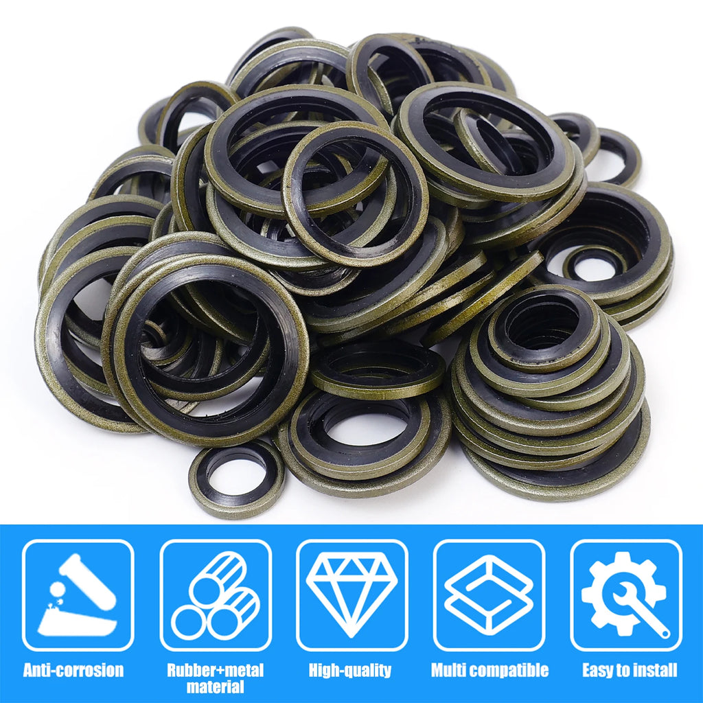 Non-Slip Car High Pressure Fuel Line Drain Plug Gasket Universal Oil Pan Gaskets Accessories Seal M6/M8/M10/M12/M14/M16/M18/M20