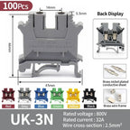 Premium Brass UK Screw Clamp Connector for Wiring, DIN Rail - Mounted,UK1.5N, 2.5B, 3N, 5N, 6N, 10N, 16N, 25N, 35N, 50N