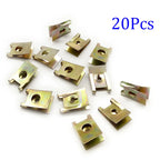 20Pcs Car Screw Base U-Type Mount Fastener Clips  Car Engine Fender Bumper Guard Protection Plate Clamp