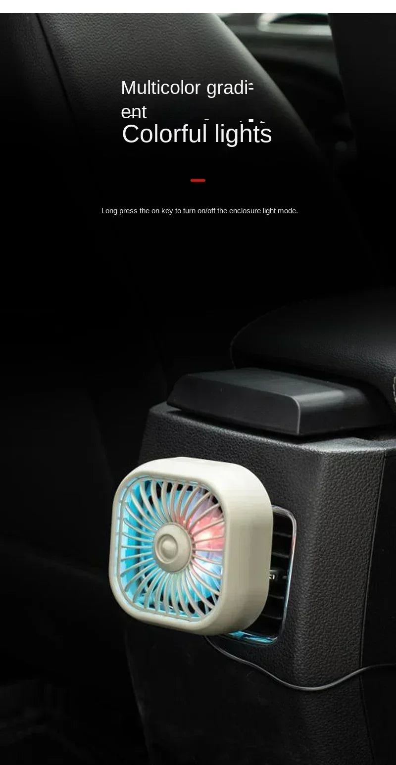 Mini Car Air Outlet Cooling Fan Adjustment Powerful USB Light Creative Low Noise Multi-function Mini Interior Fan Cooler Amagi