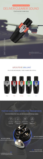 Professional NL4FC Speakon 4Pin Audio XLR Connector with Ohm Head and Solder-Free Amplifier Terminal for Superior Sound Quality