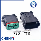 12 Pin Black DT series Connector Waterproof Plug Socket DT06-12S DT04-12P DT06-12S-E005 DT04-12P-E005 with pins For Deutsch