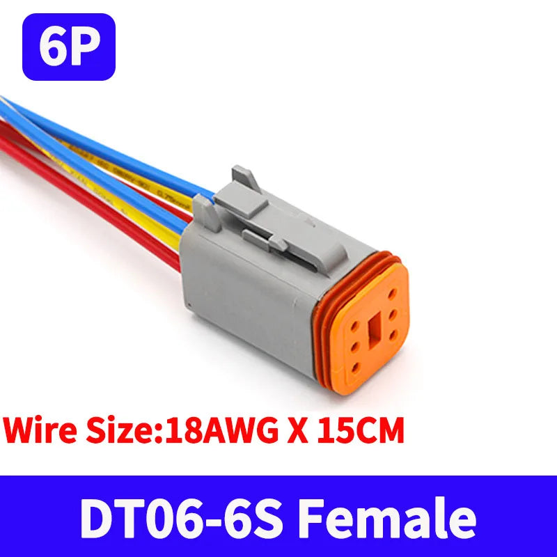 5/10/100 Sets 6 Pin Way Deutsch DT04-6P DT06-6S Waterproof Electrical Wire Connector 16-22 AWG DT Series Connector Male Female