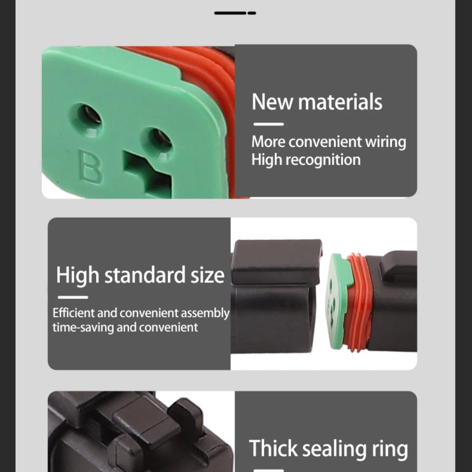 2-PIN Connector Waterproof 1.6mm Series Male Female Connectors Wiring Harness DT04-2P-E005 DT06-2S-E004