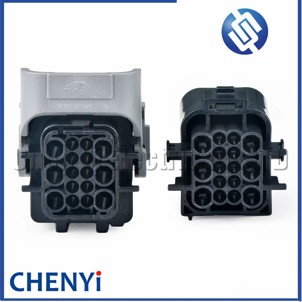 16 Pin Automotive waterproof connector Car Automotive headlight engine front bumper assembly harness Plug 1743350-2 1743354-2