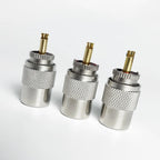UHF Male Plug & N-Type Male Plug RF Connectors, Gold-Plated Brass Crimp Adapter for RG58 RG59 RG6U Coaxial Cable, Antenna Use