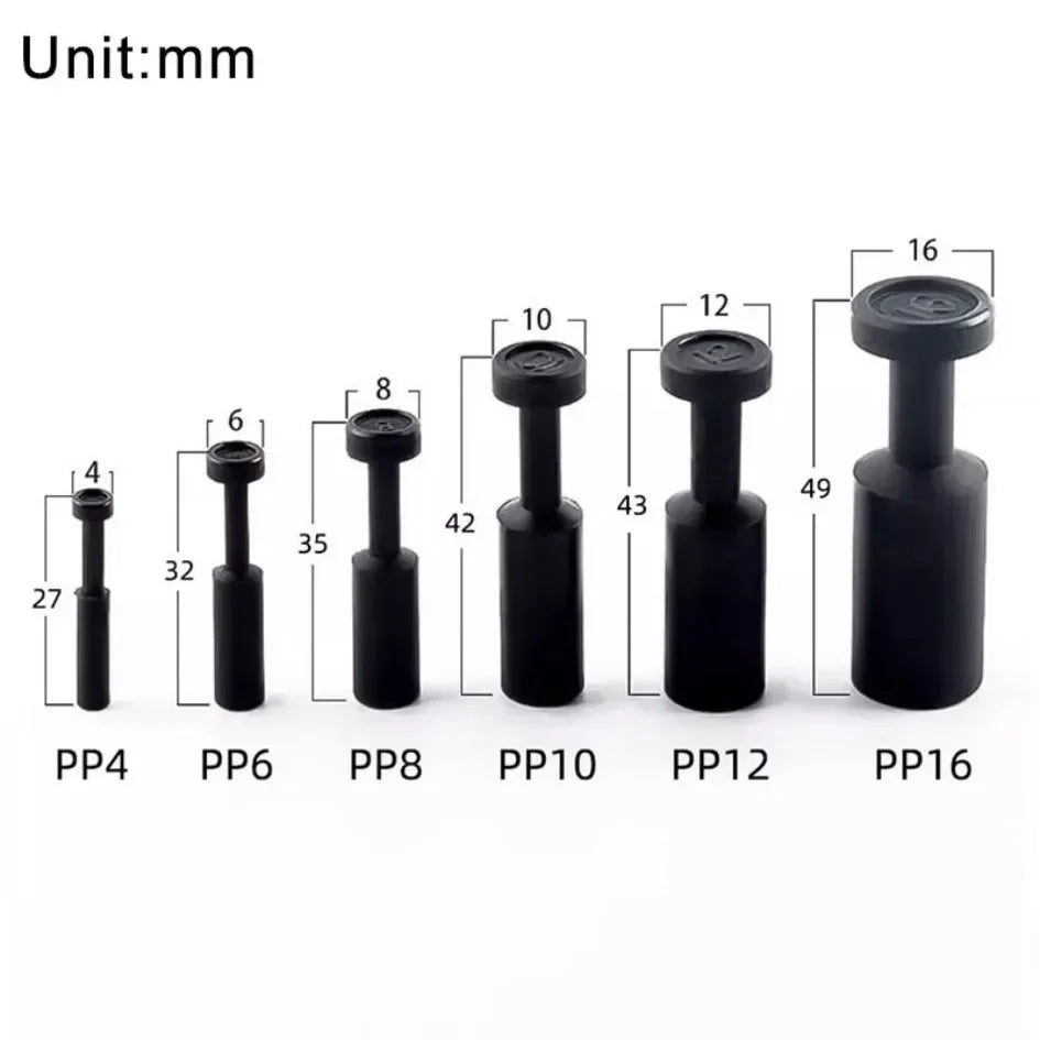 20/100/500/1000 PCS PP PPF Nylon Pneumatic Blanking Plug Hose Tube Push Fit Connector Air Line 4mm 6mm 8mm 10mm 12mm 16mm
