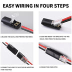 50 Pairs 2 Pin Solderless LED Wire Connector, Insulation Piercing Strip-Free Quick Plug Terminal for LED Light Cable Connection