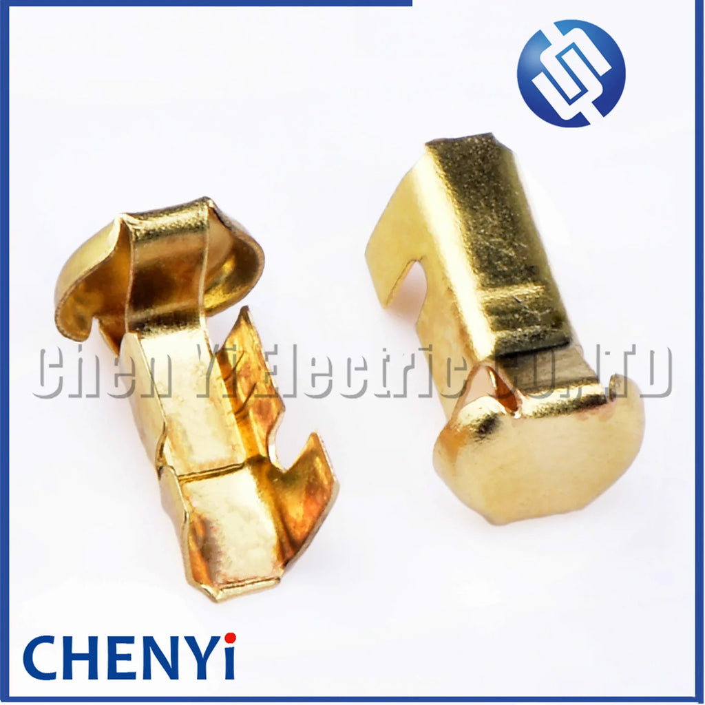 50 Pcs Auto Brass Wire Harness Connector Crimp Terminal Fuse Holder Button Contact Pin DJ9007A G45