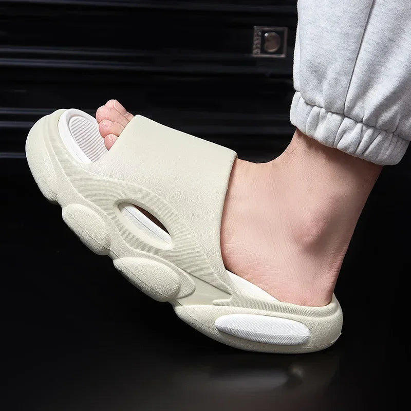 EVA Men's Summer Sandals Fashion Soft Cloud House Platform Slides Unisex Outdoor Non-slip Beach Shoes Men Bathroom Slippers Amag
